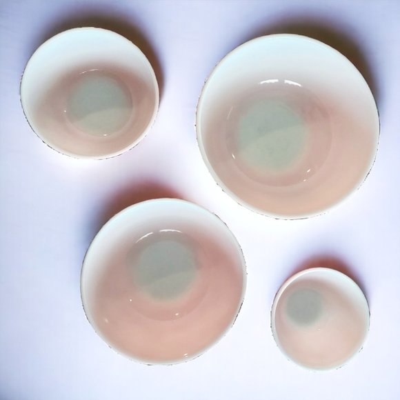 "RARE" Authentic 1950's Pyrex Pink Nesting Mixing Bowls Set of 4 - Picture 7 of 15